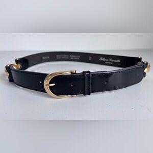Juliana Courtelle Paris Black Belt with Gold Buckle